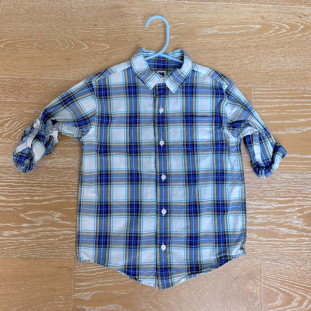 Janie and Jack Plaid Poplin Buttoned Down shirt - Size 5